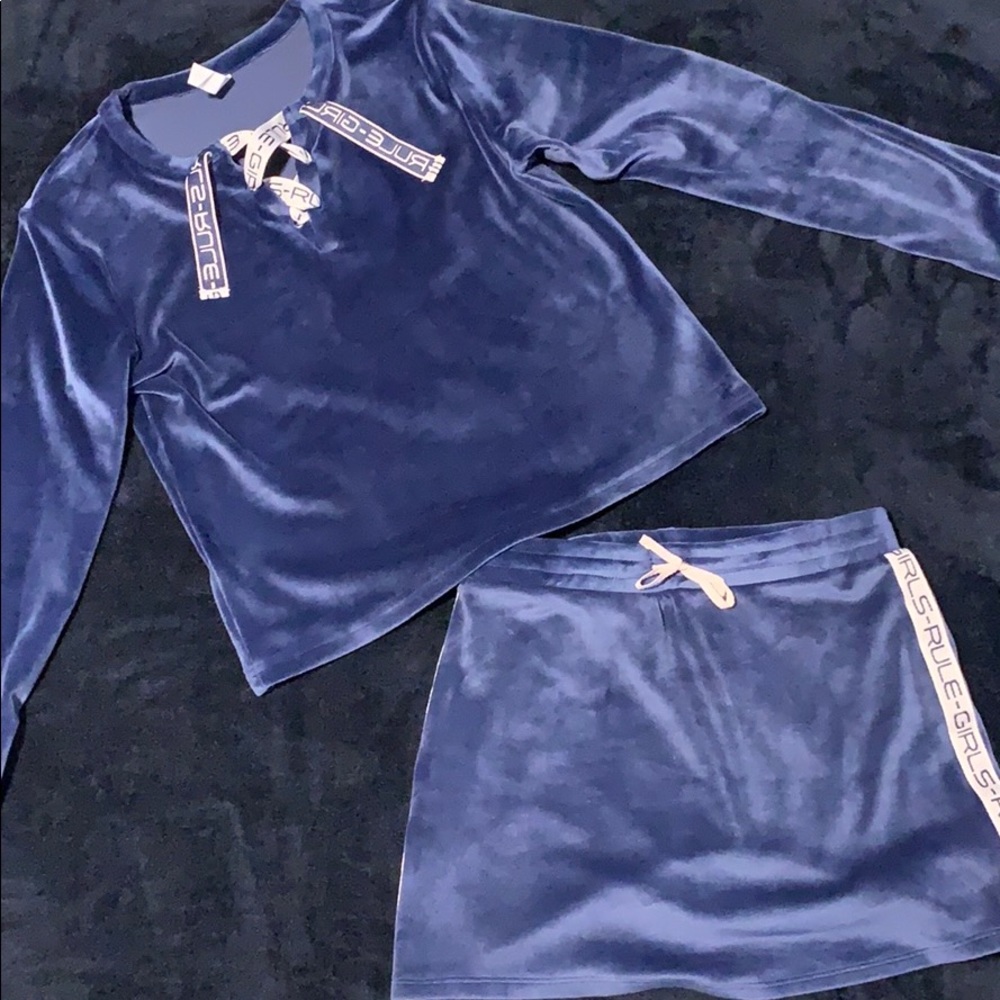 Velour Navy blue Ideology set